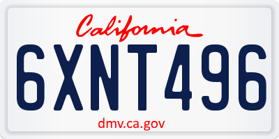 CA license plate 6XNT496