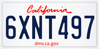 CA license plate 6XNT497