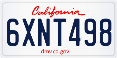 CA license plate 6XNT498