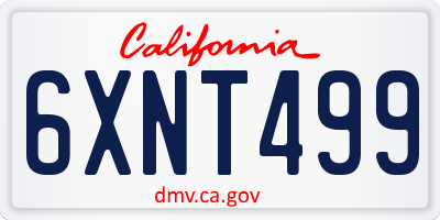 CA license plate 6XNT499