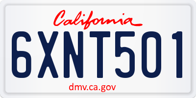 CA license plate 6XNT501