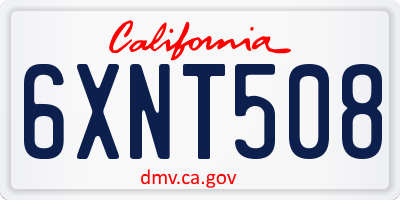 CA license plate 6XNT508