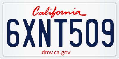 CA license plate 6XNT509