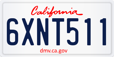 CA license plate 6XNT511