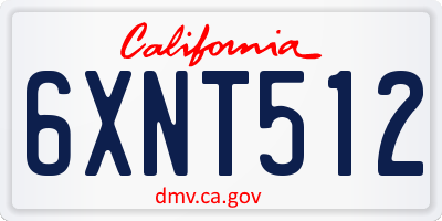 CA license plate 6XNT512