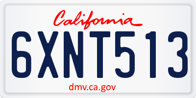CA license plate 6XNT513