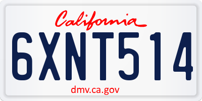 CA license plate 6XNT514