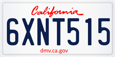 CA license plate 6XNT515