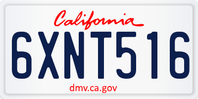 CA license plate 6XNT516