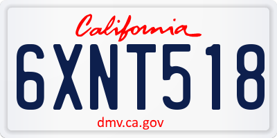CA license plate 6XNT518