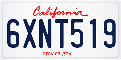 CA license plate 6XNT519
