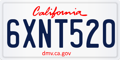 CA license plate 6XNT520