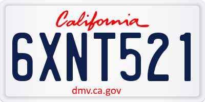 CA license plate 6XNT521