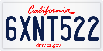 CA license plate 6XNT522
