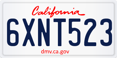 CA license plate 6XNT523