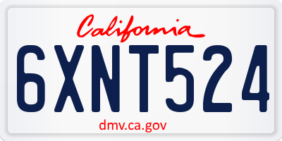 CA license plate 6XNT524
