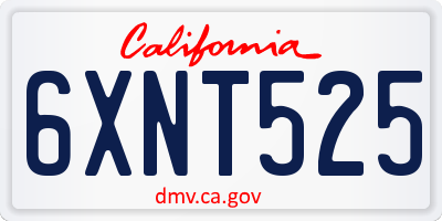 CA license plate 6XNT525