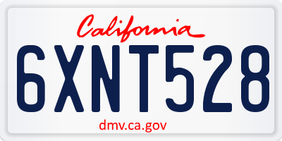 CA license plate 6XNT528