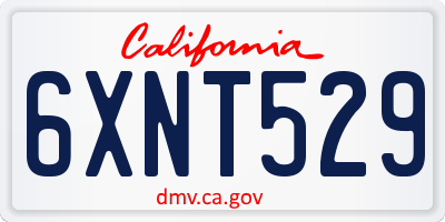 CA license plate 6XNT529