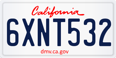 CA license plate 6XNT532