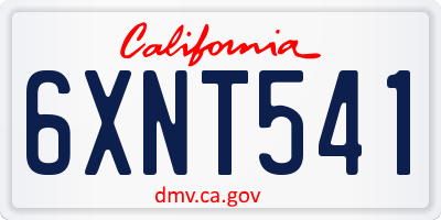 CA license plate 6XNT541