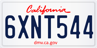 CA license plate 6XNT544