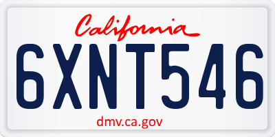 CA license plate 6XNT546