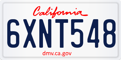 CA license plate 6XNT548