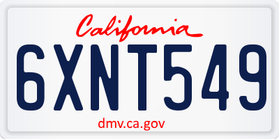CA license plate 6XNT549
