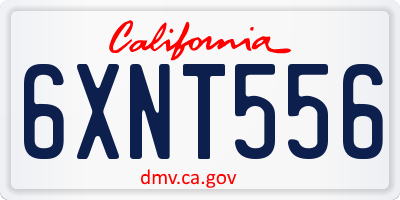 CA license plate 6XNT556