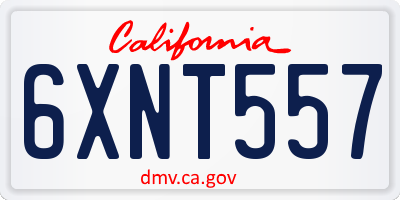 CA license plate 6XNT557