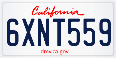 CA license plate 6XNT559