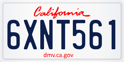CA license plate 6XNT561