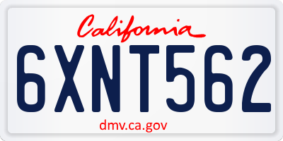 CA license plate 6XNT562