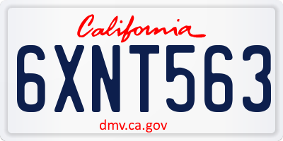 CA license plate 6XNT563