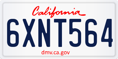 CA license plate 6XNT564