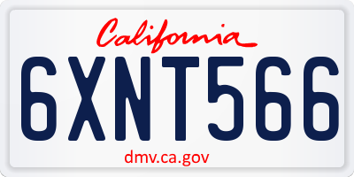 CA license plate 6XNT566