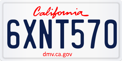 CA license plate 6XNT570