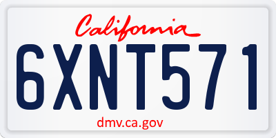 CA license plate 6XNT571