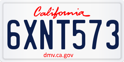 CA license plate 6XNT573