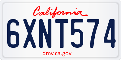 CA license plate 6XNT574