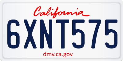 CA license plate 6XNT575