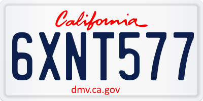 CA license plate 6XNT577