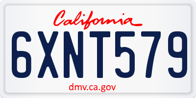 CA license plate 6XNT579