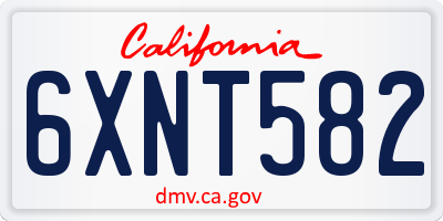 CA license plate 6XNT582