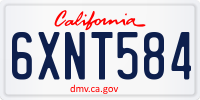 CA license plate 6XNT584