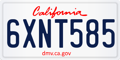 CA license plate 6XNT585