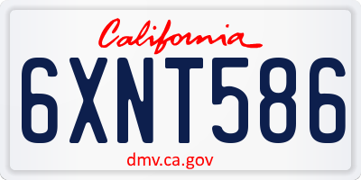 CA license plate 6XNT586