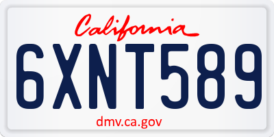 CA license plate 6XNT589