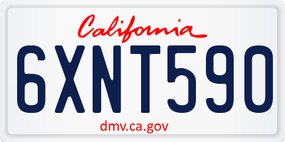 CA license plate 6XNT590
